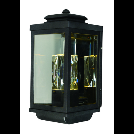 MAXIM Mandeville 2-Light 7" Wide Galaxy Black Outdoor Wall Sconce 53524CLGBK